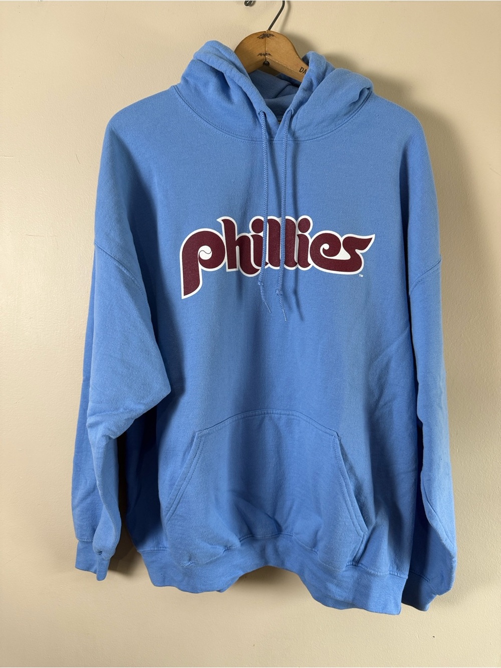 Philadelphia Phillies Powder Blue Pullover Hoodie Retro Size 2XL